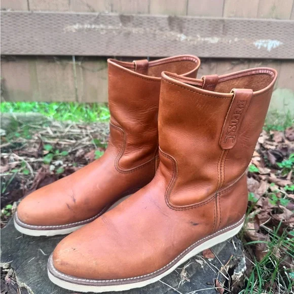 Red Wing Shoes Pecos Tan Leather Men's Boots - Picture 4 of 7